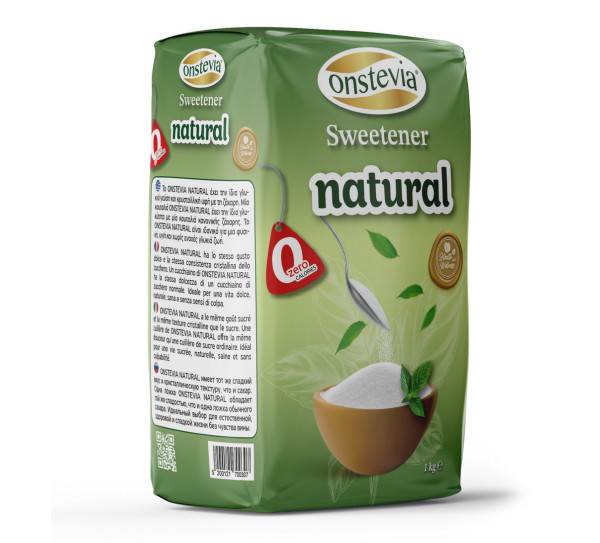 ONSTEVIA NATURAL SWEETENER WITH STEVIA AND ERYTHRITOL IN PAPER BAG OF 1 KG